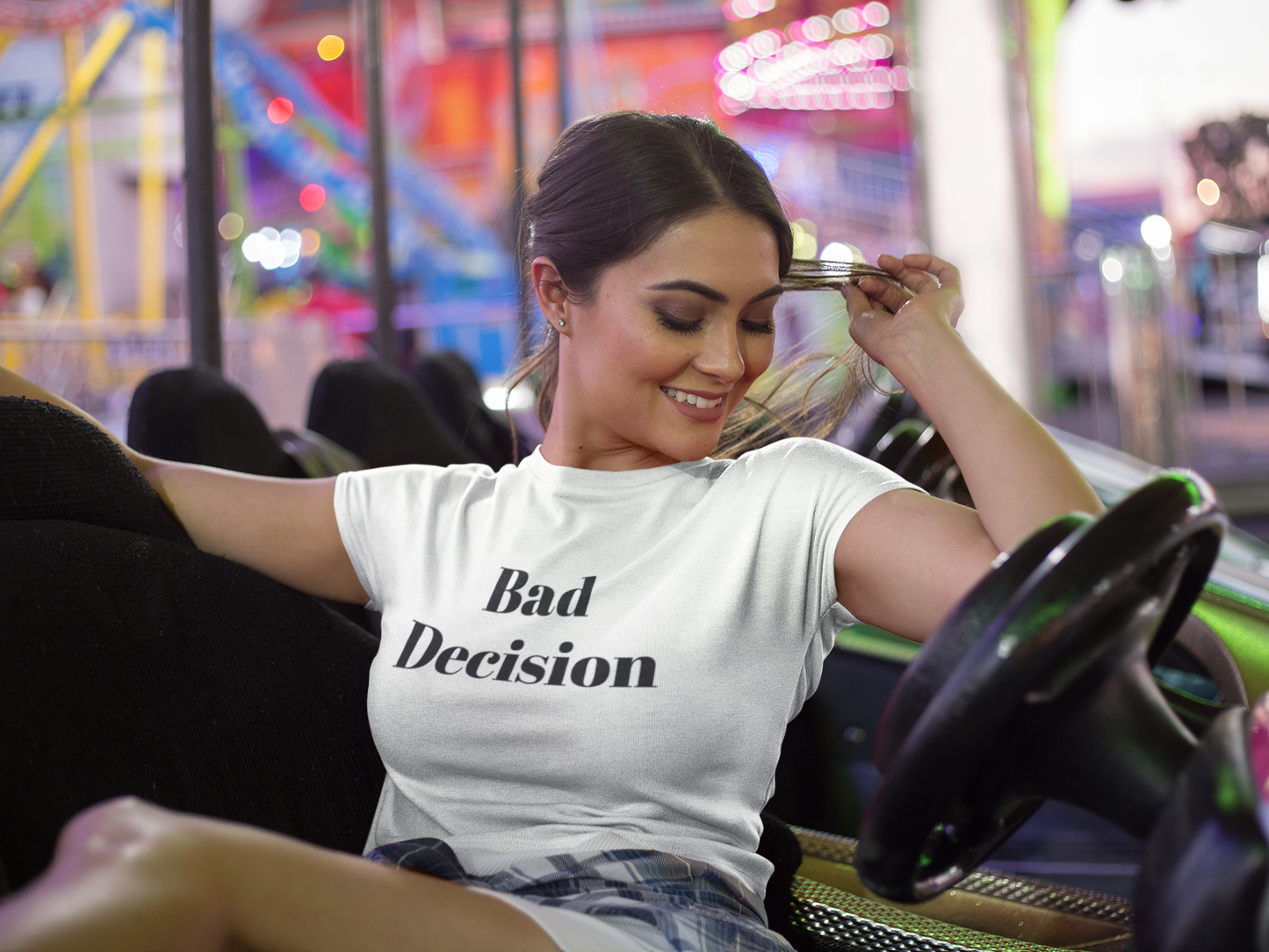 "Bad Decision" Unisex Crewneck T-shirt White