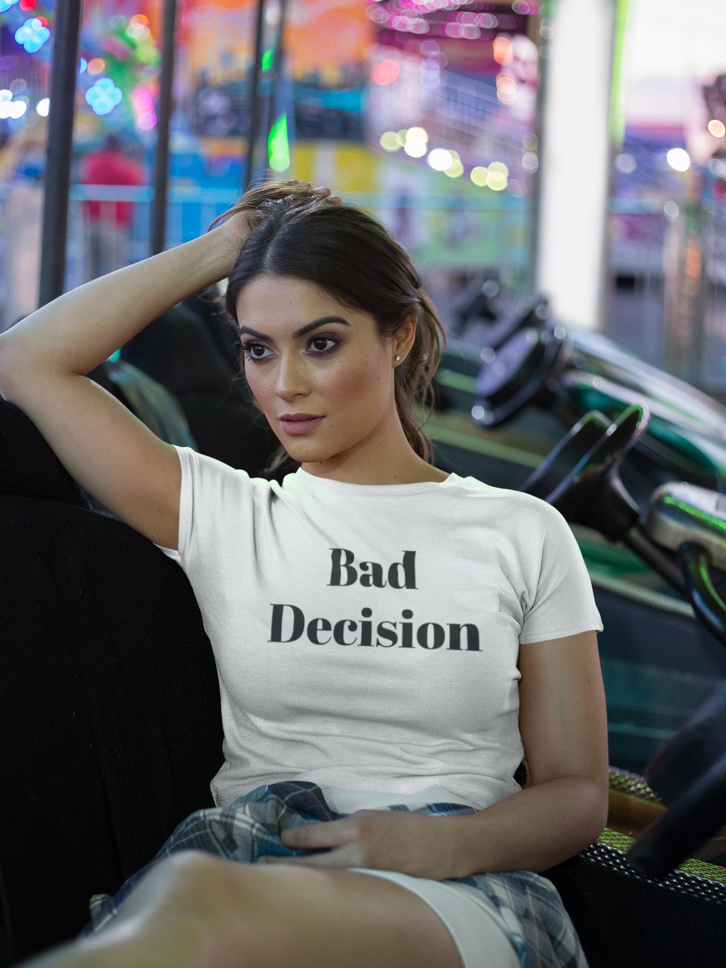 "Bad Decision" Unisex Crewneck T-shirt White
