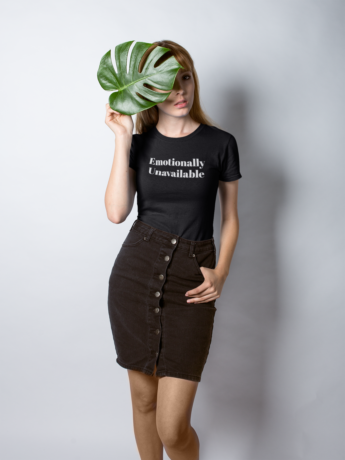 "Emotinally Unavailable" Classic Unisex Crewneck T-shirt Black