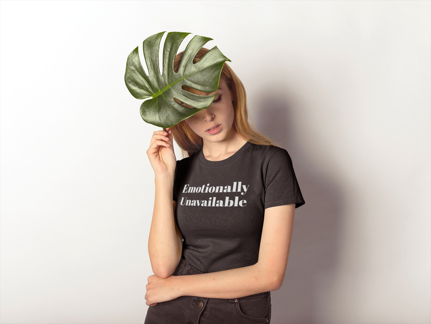 "Emotinally Unavailable" Classic Unisex Crewneck T-shirt Black